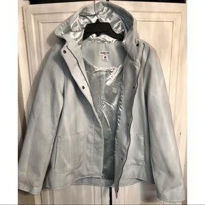 NWT Womens baby blue hooded coat w/ large pockets